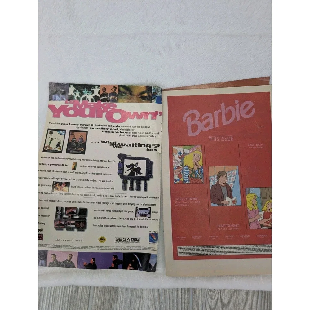 Barbie Marvel Comics 1993 Vintage Painting Hearts 90s Neon Pink